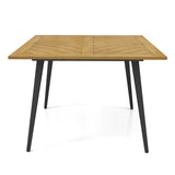 4-Person Acacia Wood Outdoor Dining Table for Garden, Poolside and Backyard