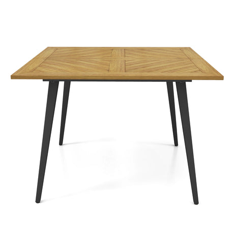 4-Person Acacia Wood Outdoor Dining Table for Garden, Poolside and Backyard