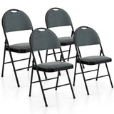 2/4 Pieces Padded Folding Dining Chairs with Backrest-Set of 4