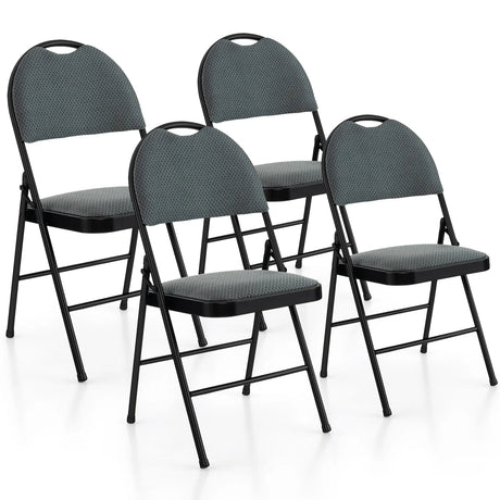 2/4 Pieces Padded Folding Dining Chairs with Backrest-Set of 4