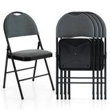 2/4 Pieces Padded Folding Dining Chairs with Backrest-Set of 4