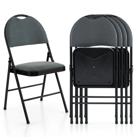 2/4 Pieces Padded Folding Dining Chairs with Backrest-Set of 4