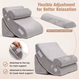 4PCS Bed Wedge Pillow Set with Washable Cover for Nap/Rest