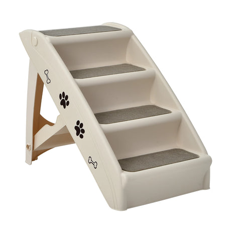 Folding Plastic Pet Stairs with Non-slip Pad for Cat & Dog