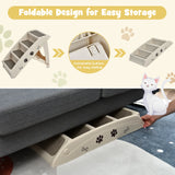 Folding Plastic Pet Stairs with Non-slip Pad for Cat & Dog