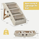Folding Plastic Pet Stairs with Non-slip Pad for Cat & Dog