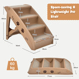 Folding Plastic Pet Stairs with Non-slip Pad for Cat & Dog