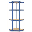 4-Tier Corner Shelving Unit Adjustable Garage Storage Utility Rack for Warehouse-Navy