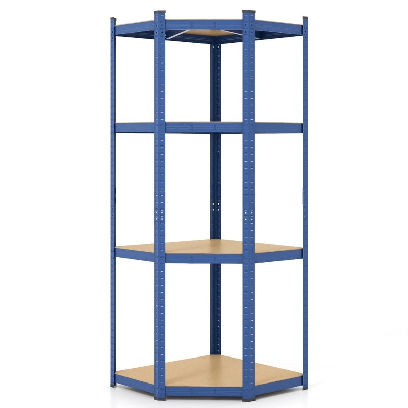 4-Tier Corner Shelving Unit Adjustable Garage Storage Utility Rack for Warehouse-Navy