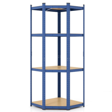 4-Tier Corner Shelving Unit Adjustable Garage Storage Utility Rack for Warehouse-Navy
