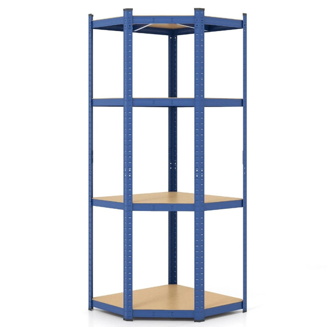 4-Tier Corner Shelving Unit Adjustable Garage Storage Utility Rack for Warehouse-Navy