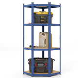 4-Tier Corner Shelving Unit Adjustable Garage Storage Utility Rack for Warehouse-Navy