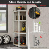 4-Tier Corner Shelving Unit Adjustable Garage Storage Utility Rack for Warehouse-Silver