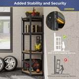 4-Tier Corner Shelving Unit Adjustable Garage Storage Utility Rack for Warehouse-Black