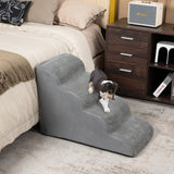 4-Tier Foam Dog Ramp with Washable Zippered Cover