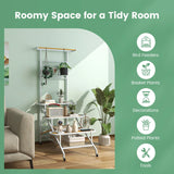 4-Tier Hanging Plant Stand with Hanging Bar and Trellis