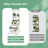 4-Tier Hanging Plant Stand with Hanging Bar and Trellis