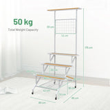 4-Tier Hanging Plant Stand with Hanging Bar and Trellis