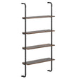 4-Tier Industrial Pipe Shelving with Metal Frame for Living Room Kitchen-Rustic Brown