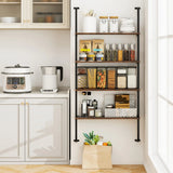 4-Tier Industrial Pipe Shelving with Metal Frame for Living Room Kitchen-Rustic Brown