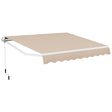 13  8 Feet Retractable Patio Awning Aluminum Deck Sunshade-Beige