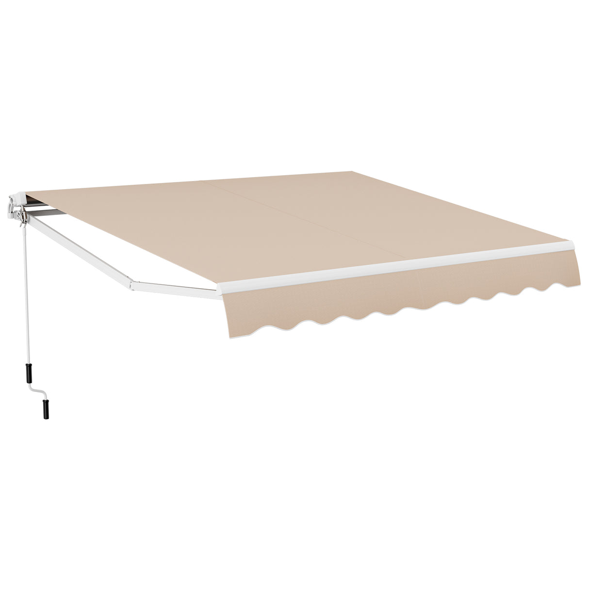 13  8 Feet Retractable Patio Awning Aluminum Deck Sunshade-Beige
