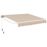 13  8 Feet Retractable Patio Awning Aluminum Deck Sunshade-Beige