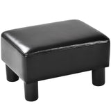 Small Footstool with Padded Seat Plastic Wood Legs for Bedroom