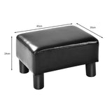 Small Footstool with Padded Seat Plastic Wood Legs for Bedroom