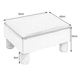 Footstool, stool, footstool, footstool, footrest, footrest, 40 x 30 x 24 cm, grey