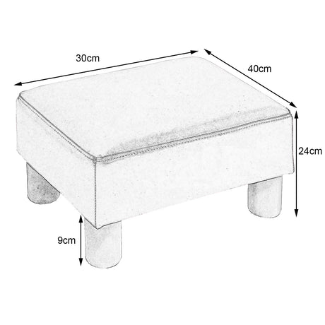Footstool, stool, footstool, footstool, footrest, footrest, 40 x 30 x 24 cm, grey