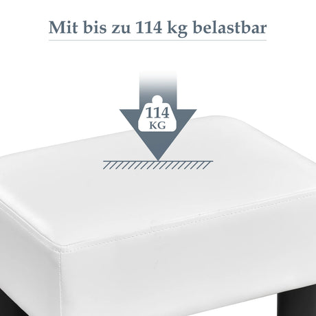 Small PU Leather Rectangular Seat Ottoman Footstool-White