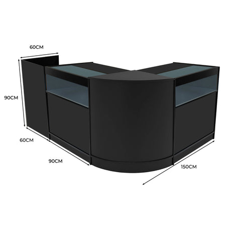 Luna LED Shop Counter Set CM60, TB60 & 2 x B900 - Black