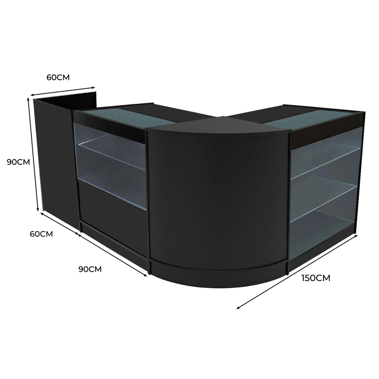 Vega LED Shop Counter Set K900, C900, TB60 & CM60 - Black