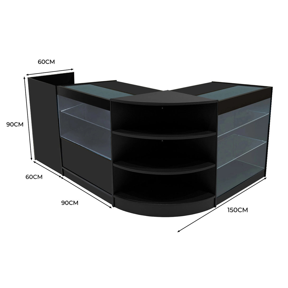 Theia LED Shop Counter Set K900, C900, TB60 & LM60 - Black