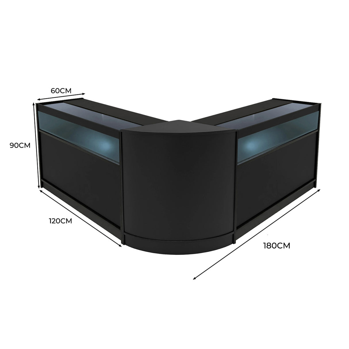 Iris LED Shop Counter Set CM60 & 2 x B1200 - Black