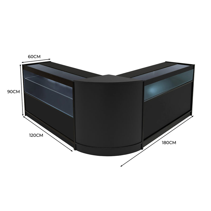 Adonis LED Shop Counter Set B1200, C1200 & CM60 - Black