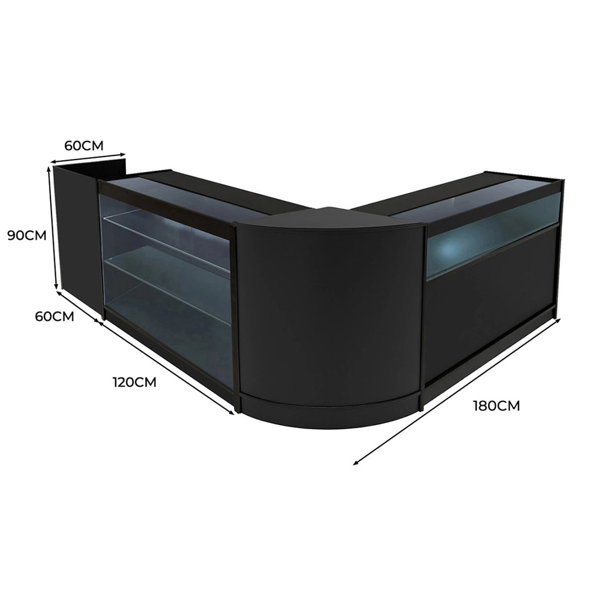 Polaris LED Shop Counter Set K1200, B1200, TB60 & CM60 - Black