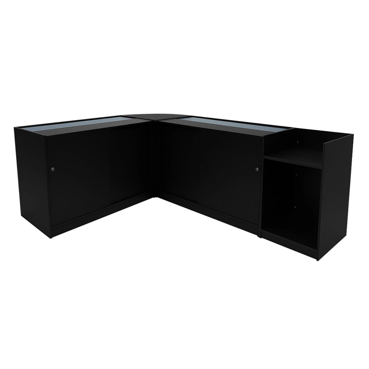 Europa LED Shop Counter Set B1200, C1200, TB60 & LM60 - Black