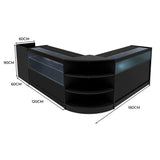 Europa LED Shop Counter Set B1200, C1200, TB60 & LM60 - Black