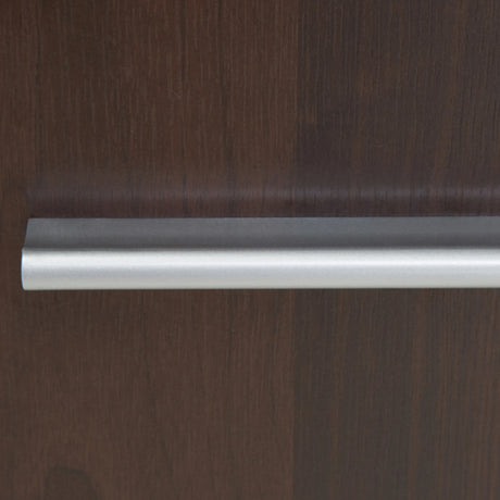Imperial Tall Glazed 1 Door 2 Drawer Narrow Cabinet in Dark Mahogany Melamine