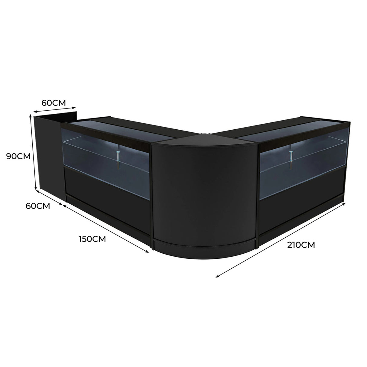 Phoenix LED Shop Counter Set CM60, TB60 & 2 x C1500 - Black