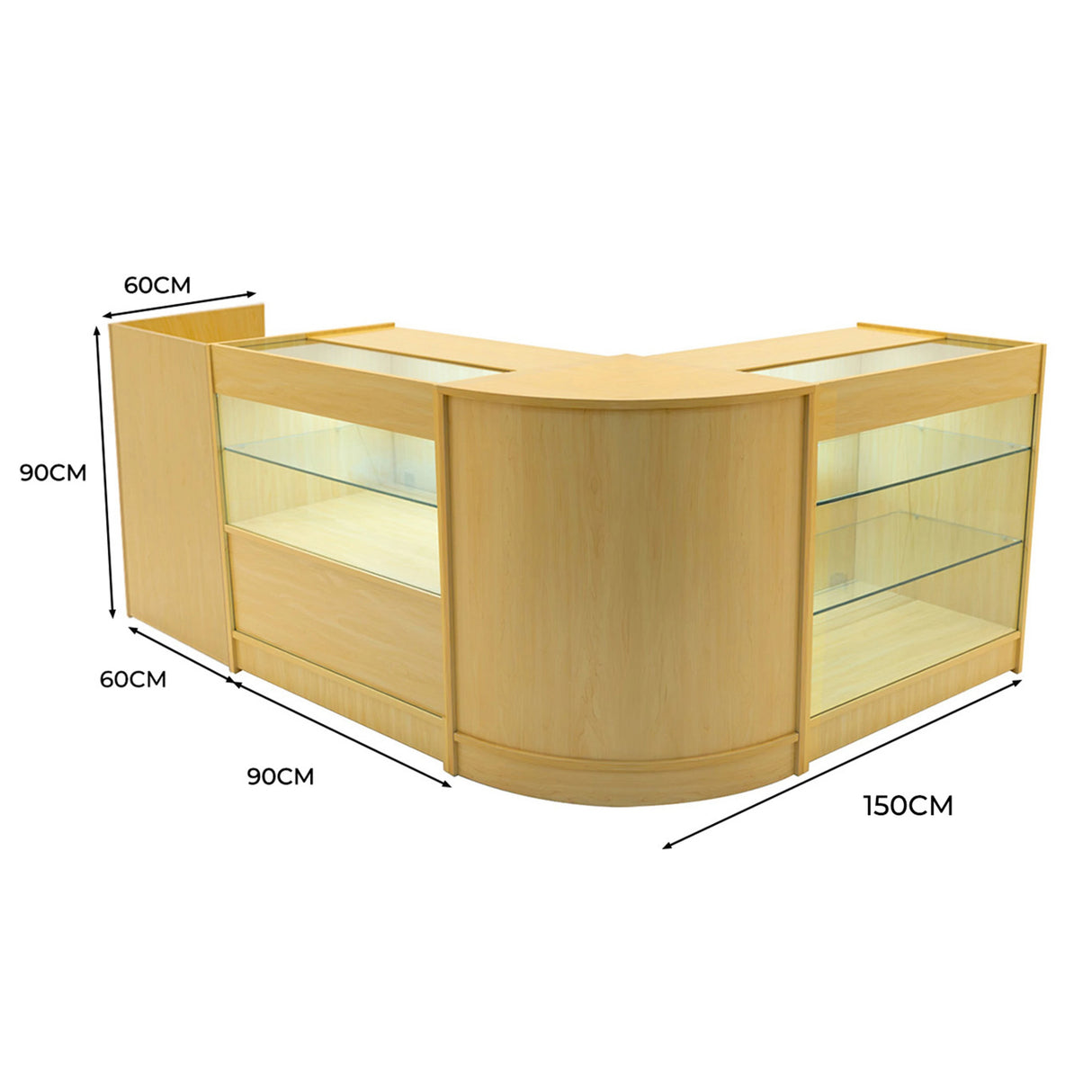 Vega LED Shop Counter Set K900, C900, TB60 & CM60 - Maple