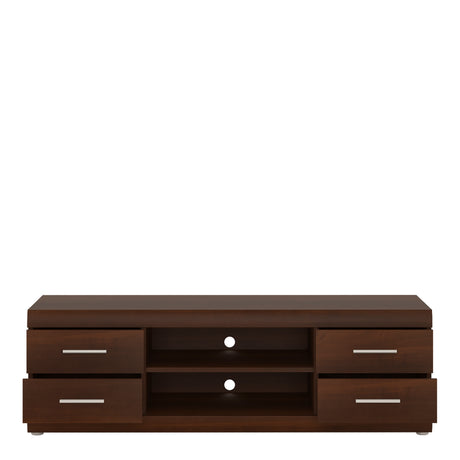 Imperial Wide 4 Drawer TV Cabinet in Dark Mahogany Melamine