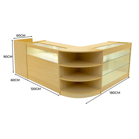 Hyperion LED Shop Counter Set K1200, B1200, TB60 & LM60 - Maple