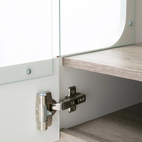 Chelsea Living Tall Glazed Narrow Display Unit in White with Oak Trim