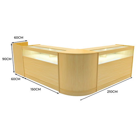 Luna LED Shop Counter Set CM60, TB60 & 2 x B1500 - Maple