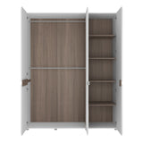 Chelsea Bedroom 3 door Robe with Mirror in white with an Truffle Oak Trim