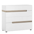 Chelsea Bedroom 4 Drawer Chest in White with a Truffle Oak Trim