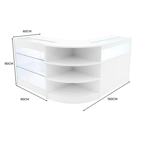 Demeter LED Shop Counter Set K900, B900 & LM60 - White